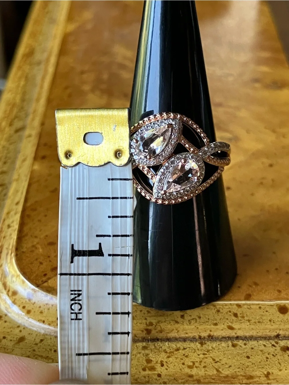 Genuine Morganite Ring Size 8